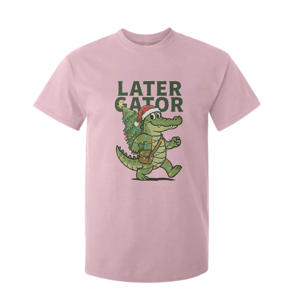 Funny Alligator Christmas T Shirt For Kid Lator Gator TS14 Light Pink Print Your Wear