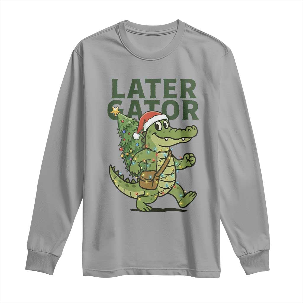 Funny Alligator Christmas Long Sleeve Shirt Lator Gator TS14 Sport Gray Print Your Wear