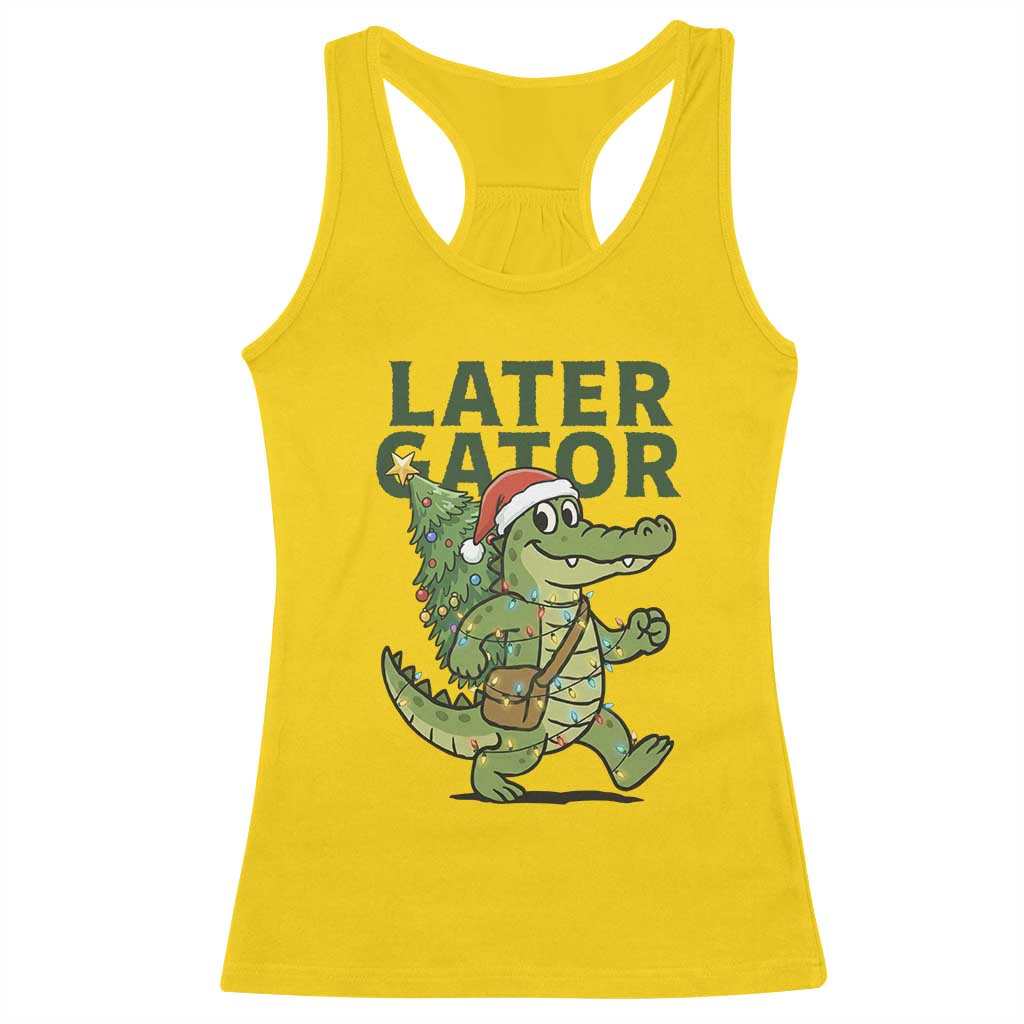 Funny Alligator Christmas Racerback Tank Top Lator Gator TS14 Daisy Print Your Wear
