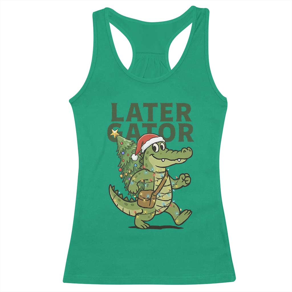 Funny Alligator Christmas Racerback Tank Top Lator Gator TS14 Irish Green Print Your Wear