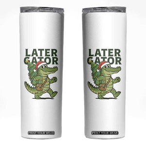 Funny Alligator Christmas Skinny Tumbler Lator Gator TS14 White Print Your Wear