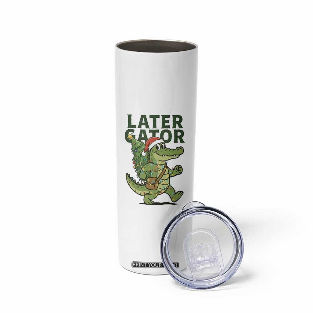 Funny Alligator Christmas Skinny Tumbler Lator Gator TS14 Print Your Wear
