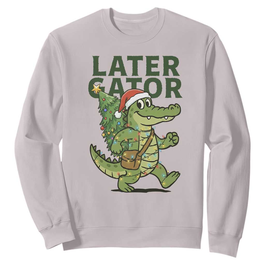 Funny Alligator Christmas Sweatshirt Lator Gator TS14 Ice Gray Print Your Wear