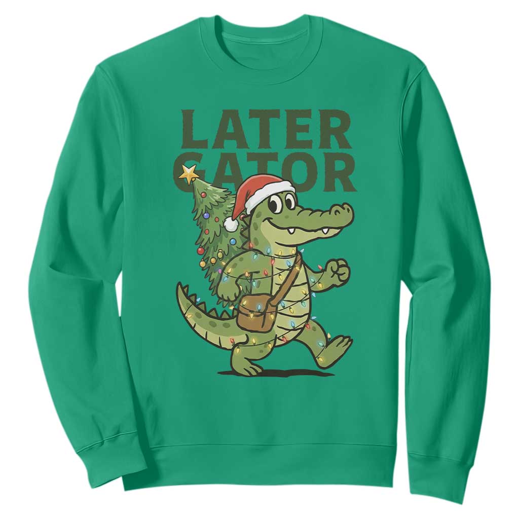 Funny Alligator Christmas Sweatshirt Lator Gator TS14 Irish Green Print Your Wear