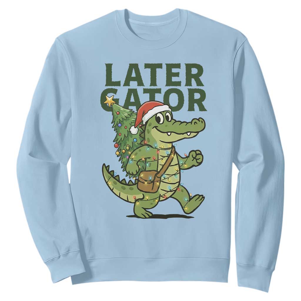 Funny Alligator Christmas Sweatshirt Lator Gator TS14 Light Blue Print Your Wear