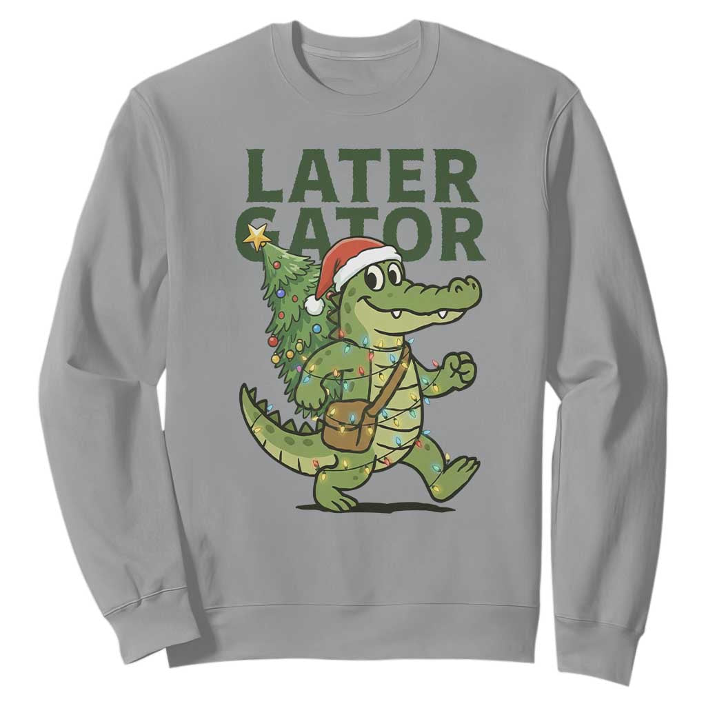 Funny Alligator Christmas Sweatshirt Lator Gator TS14 Sport Gray Print Your Wear