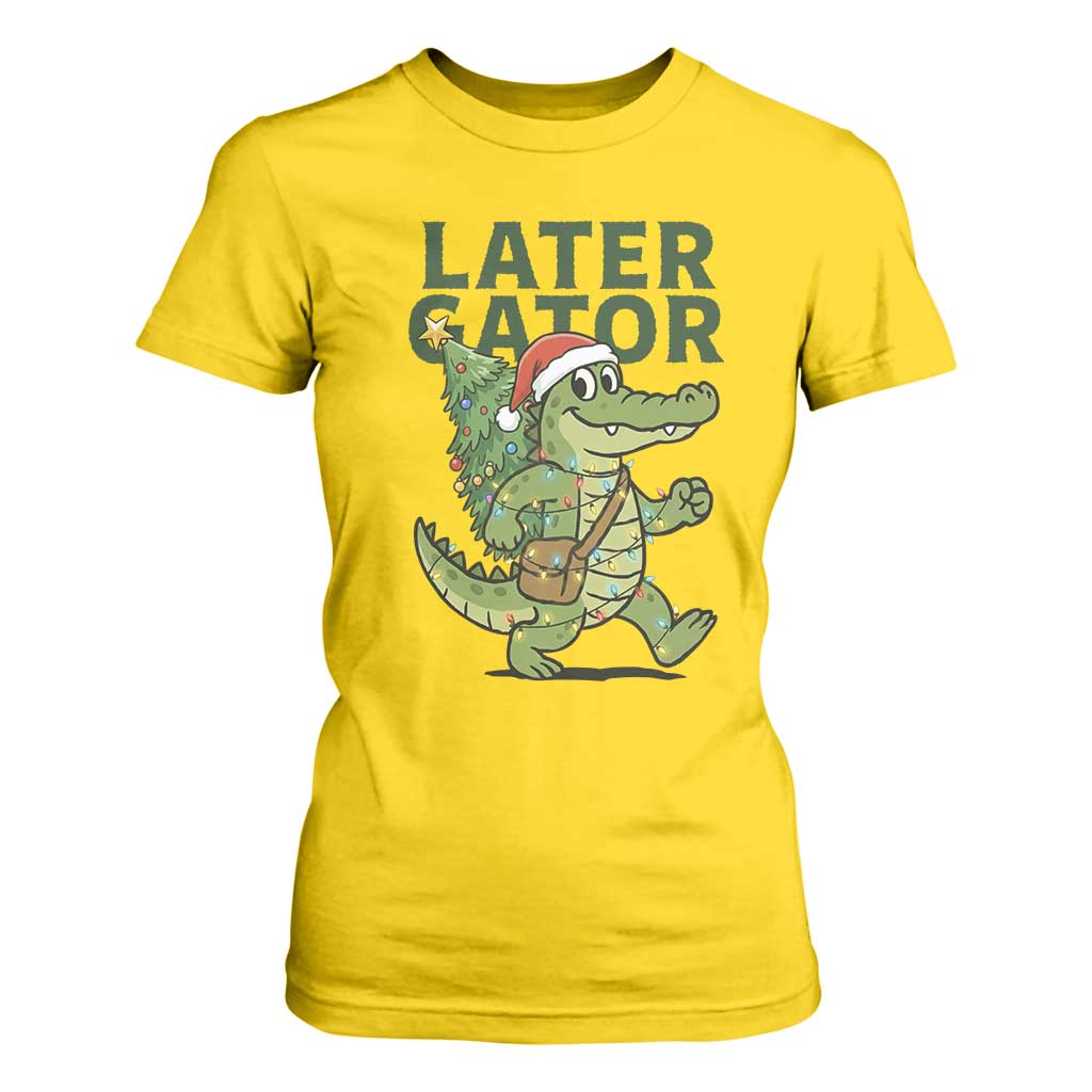 Funny Alligator Christmas T Shirt For Women Lator Gator TS14 Daisy Print Your Wear
