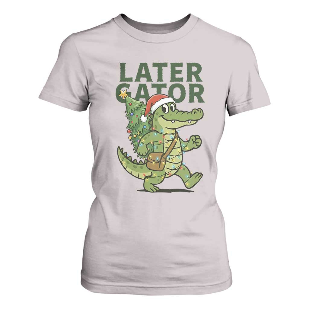 Funny Alligator Christmas T Shirt For Women Lator Gator TS14 Ice Gray Print Your Wear