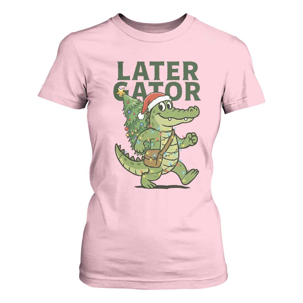Funny Alligator Christmas T Shirt For Women Lator Gator TS14 Light Pink Print Your Wear