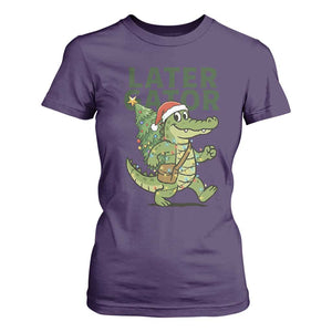 Funny Alligator Christmas T Shirt For Women Lator Gator TS14 Purple Print Your Wear