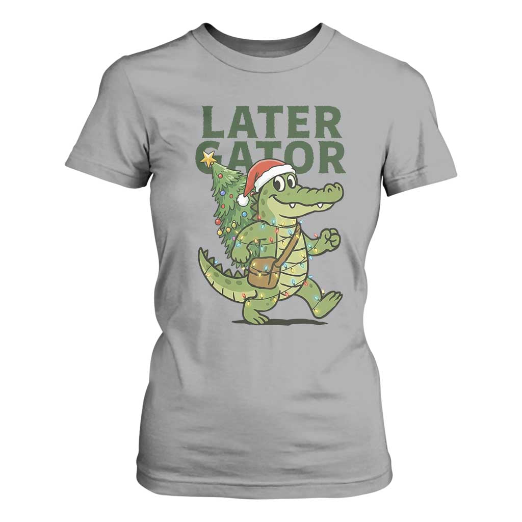 Funny Alligator Christmas T Shirt For Women Lator Gator TS14 Sport Gray Print Your Wear
