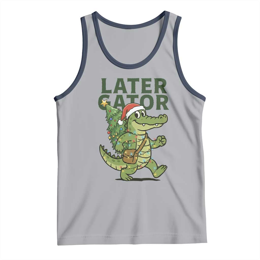 Funny Alligator Christmas Tank Top Lator Gator TS14 Athletic Heather Navy Print Your Wear