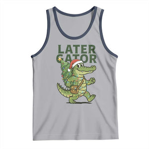 Funny Alligator Christmas Tank Top Lator Gator TS14 Athletic Heather Navy Print Your Wear