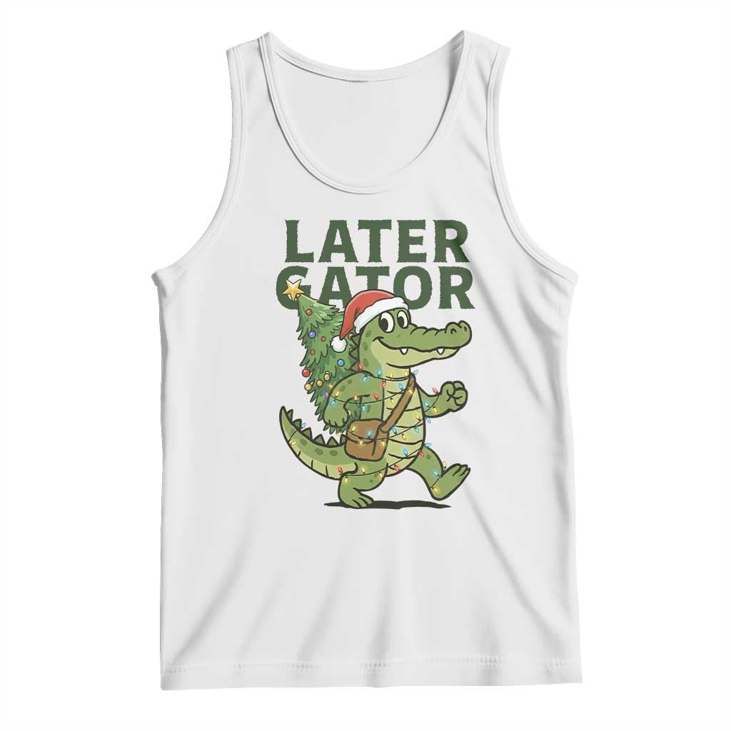 Funny Alligator Christmas Tank Top Lator Gator TS14 White Print Your Wear