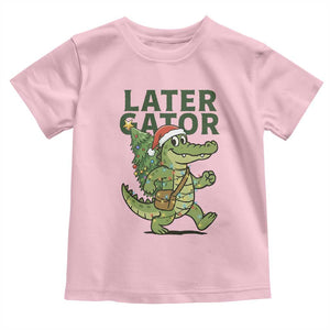 Funny Alligator Christmas Toddler T Shirt Lator Gator TS14 Light Pink Print Your Wear