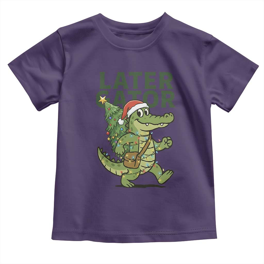 Funny Alligator Christmas Toddler T Shirt Lator Gator TS14 Purple Print Your Wear