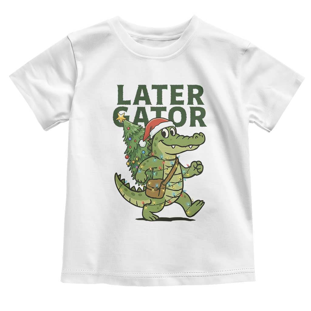 Funny Alligator Christmas Toddler T Shirt Lator Gator TS14 White Print Your Wear
