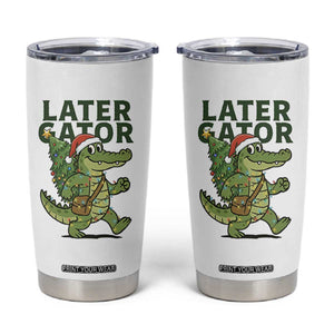 Funny Alligator Christmas Tumbler Cup Lator Gator TS14 White Print Your Wear