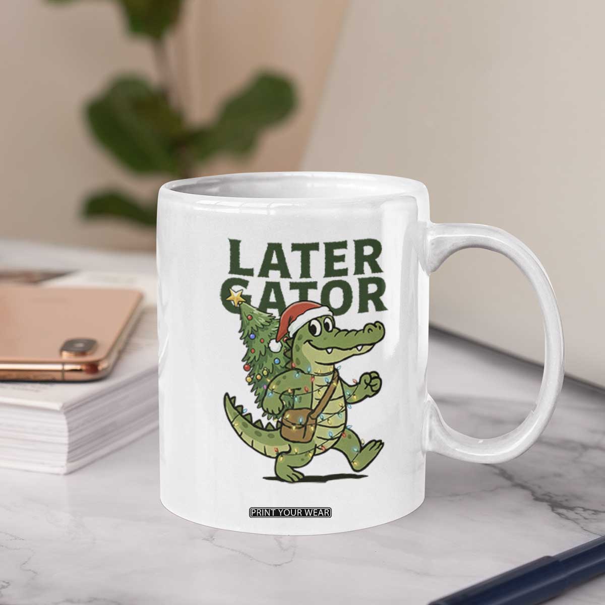 Funny Alligator Christmas Coffee Mug Lator Gator TS14 Print Your Wear
