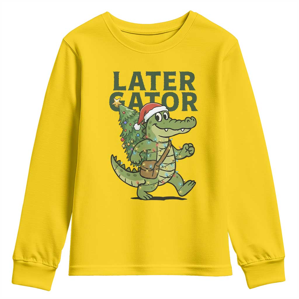 Funny Alligator Christmas Youth Sweatshirt Lator Gator TS14 Daisy Print Your Wear