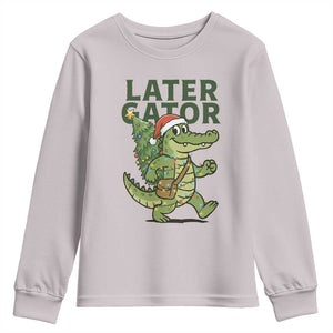 Funny Alligator Christmas Youth Sweatshirt Lator Gator TS14 Ice Gray Print Your Wear