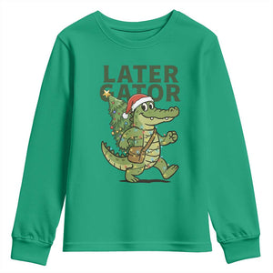 Funny Alligator Christmas Youth Sweatshirt Lator Gator TS14 Irish Green Print Your Wear