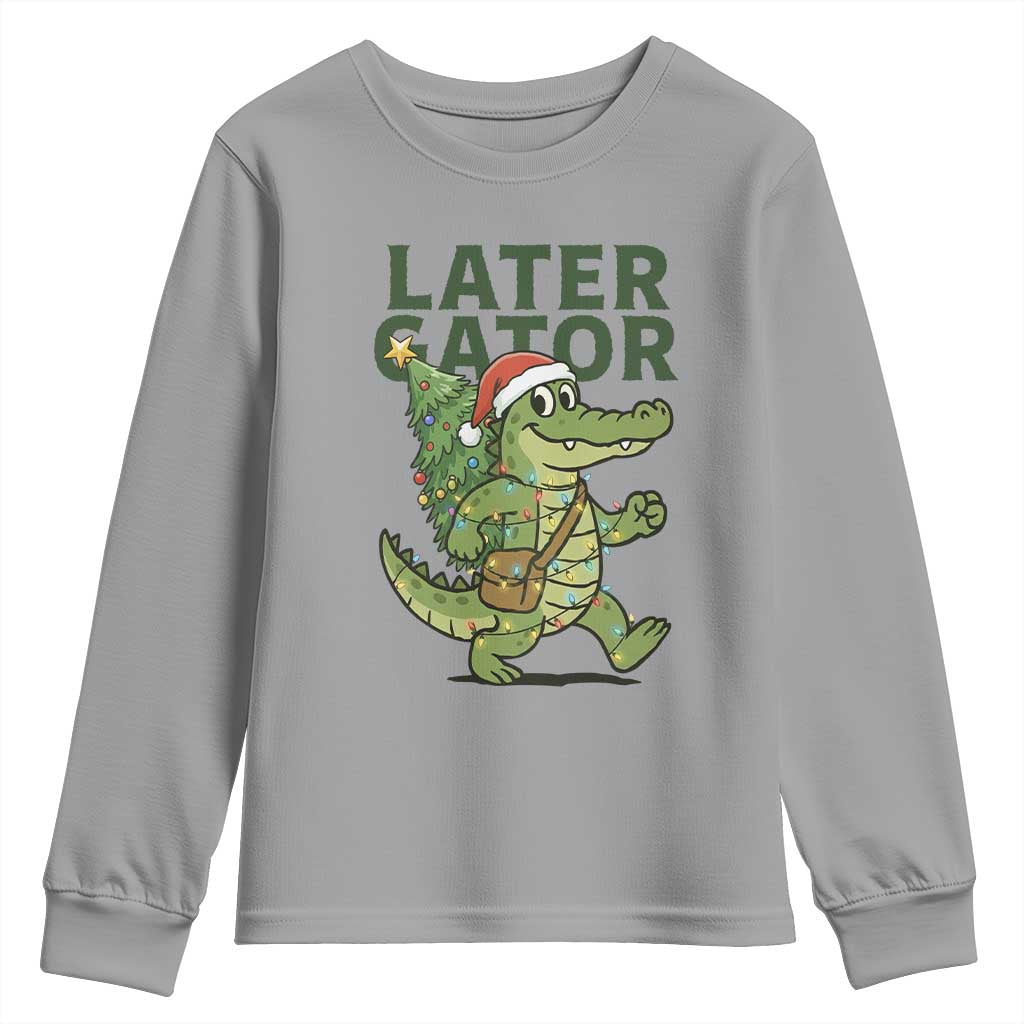 Funny Alligator Christmas Youth Sweatshirt Lator Gator TS14 Sport Gray Print Your Wear