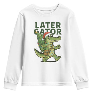 Funny Alligator Christmas Youth Sweatshirt Lator Gator TS14 White Print Your Wear
