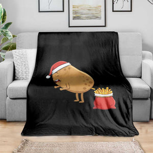 Funny French Fries Christmas Throw Blanket Potato Food Eaters TS14 Print Your Wear