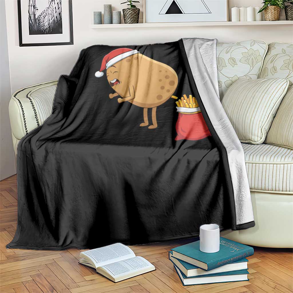 Funny French Fries Christmas Throw Blanket Potato Food Eaters TS14 Print Your Wear