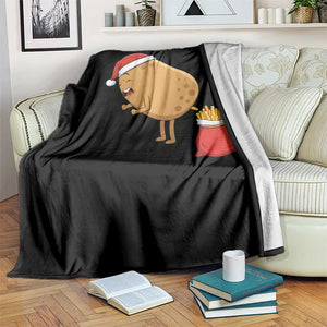 Funny French Fries Christmas Throw Blanket Potato Food Eaters TS14 Print Your Wear