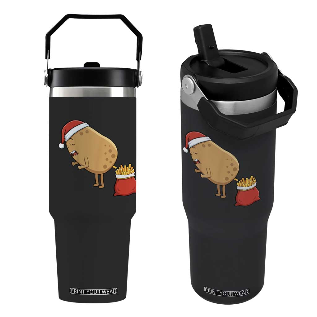 Funny French Fries Christmas Flip Straw Tumbler Potato Food Eaters TS14 One Size: 30 oz Black Print Your Wear