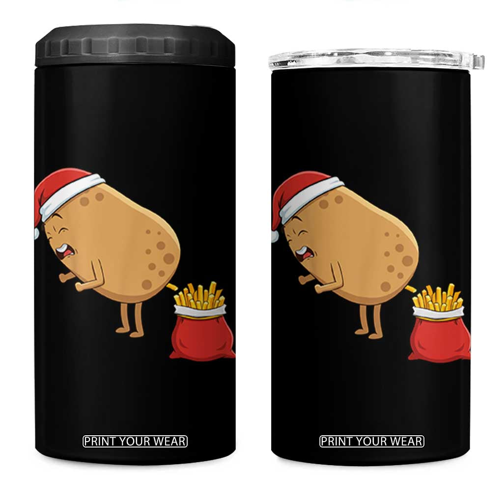 Funny French Fries Christmas 4 in 1 Can Cooler Tumbler Potato Food Eaters TS14 One Size: 16 oz Black Print Your Wear
