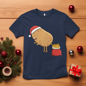Funny French Fries Christmas T Shirt Potato Food Eaters TS14 Navy Print Your Wear