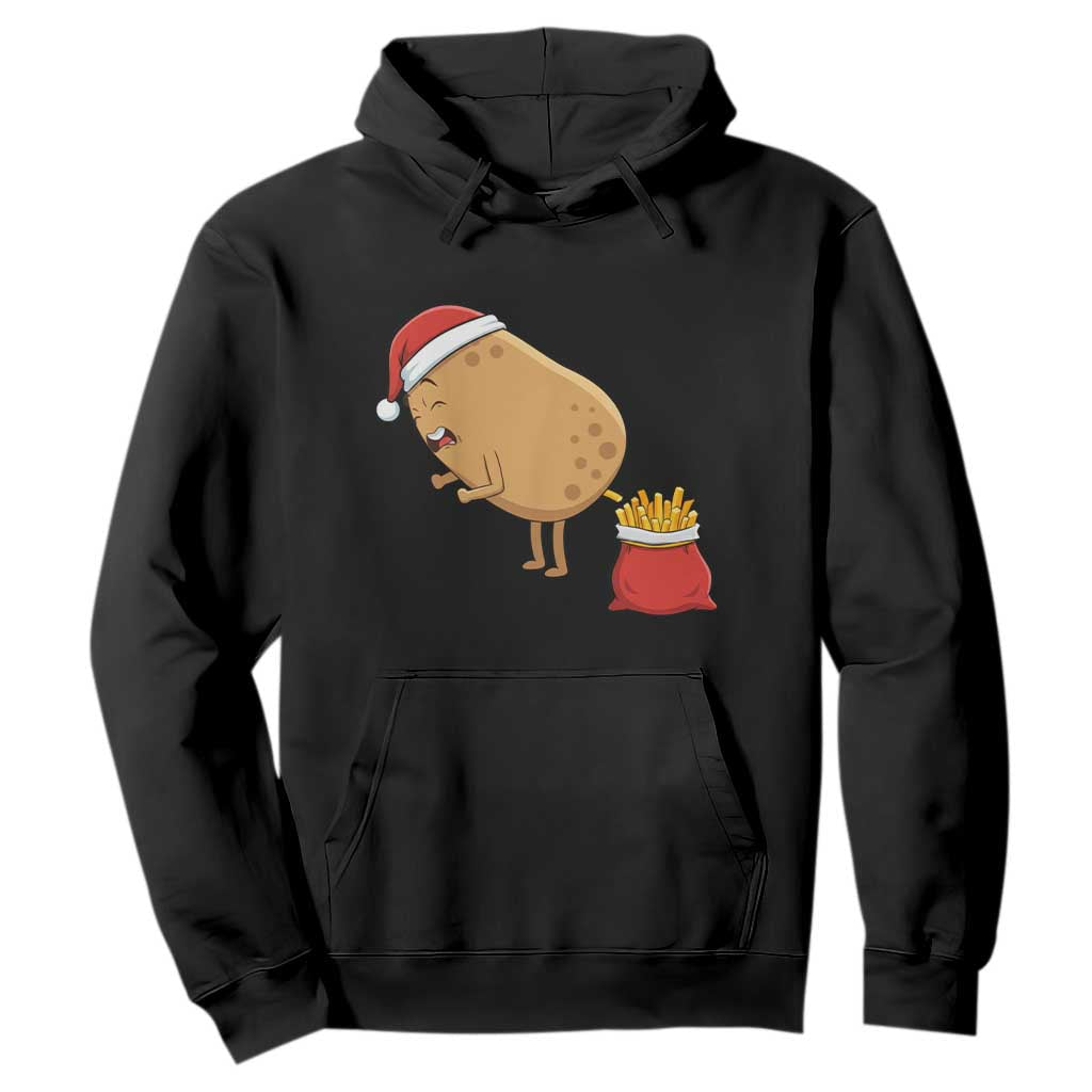 Funny French Fries Christmas Hoodie Potato Food Eaters TS14 Black Print Your Wear