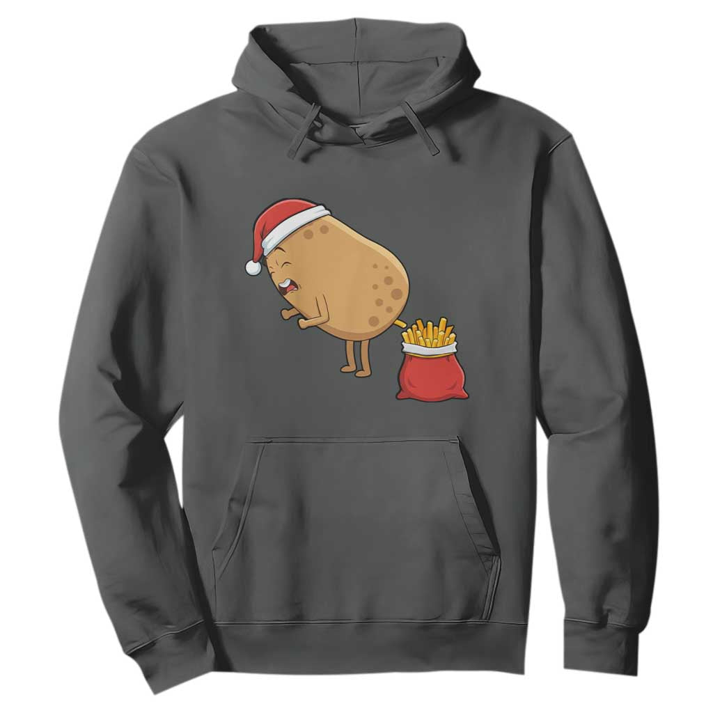 Funny French Fries Christmas Hoodie Potato Food Eaters TS14 Dark Heather Print Your Wear