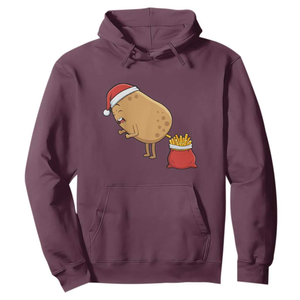 Funny French Fries Christmas Hoodie Potato Food Eaters TS14 Maroon Print Your Wear