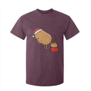Funny French Fries Christmas T Shirt For Kid Potato Food Eaters TS14 Maroon Print Your Wear