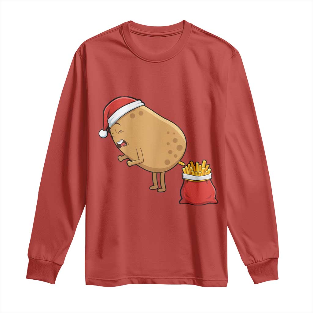 Funny French Fries Christmas Long Sleeve Shirt Potato Food Eaters TS14 Red Print Your Wear