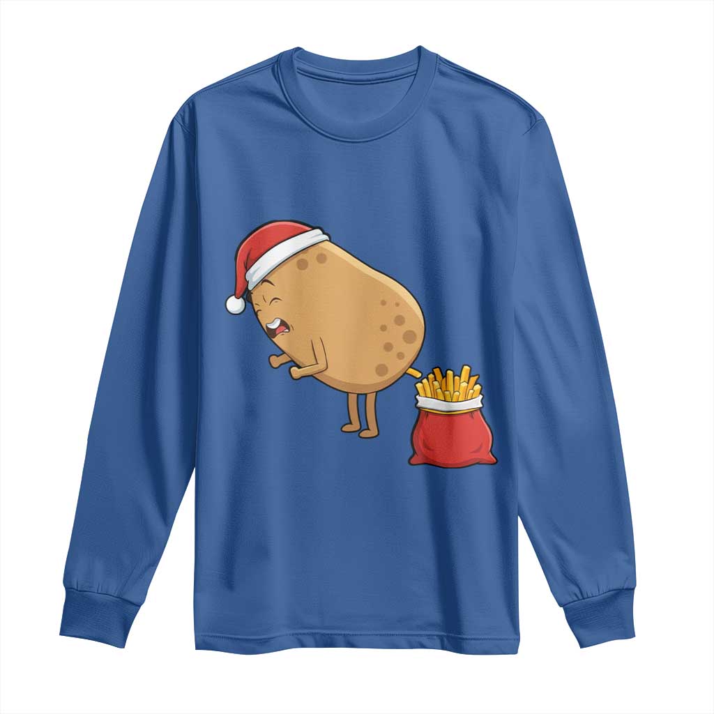Funny French Fries Christmas Long Sleeve Shirt Potato Food Eaters TS14 Royal Blue Print Your Wear