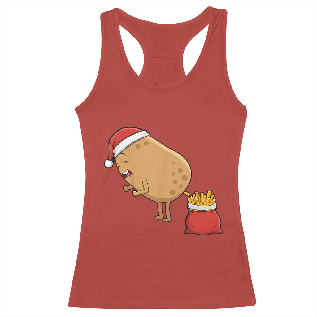 Funny French Fries Christmas Racerback Tank Top Potato Food Eaters TS14 Red Print Your Wear