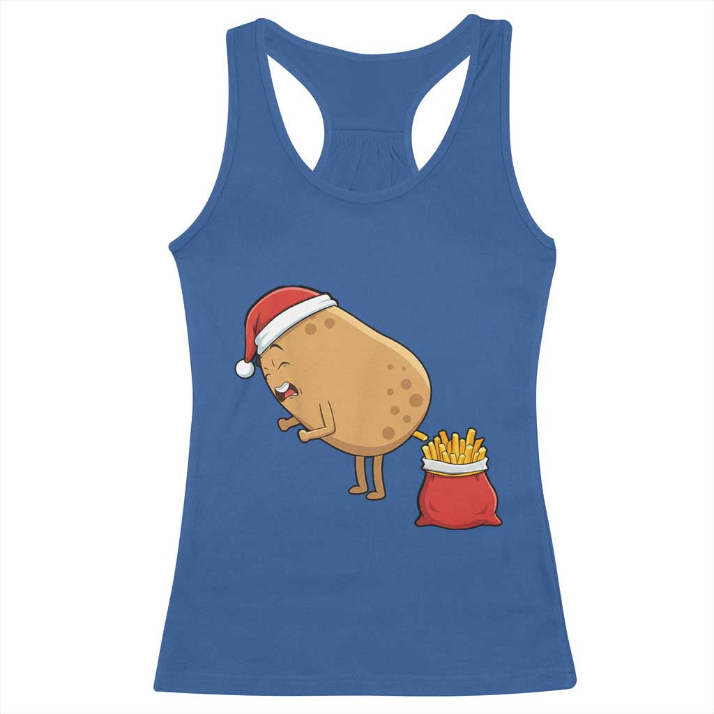 Funny French Fries Christmas Racerback Tank Top Potato Food Eaters TS14 Royal Blue Print Your Wear