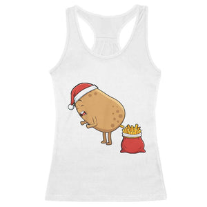 Funny French Fries Christmas Racerback Tank Top Potato Food Eaters TS14 White Print Your Wear