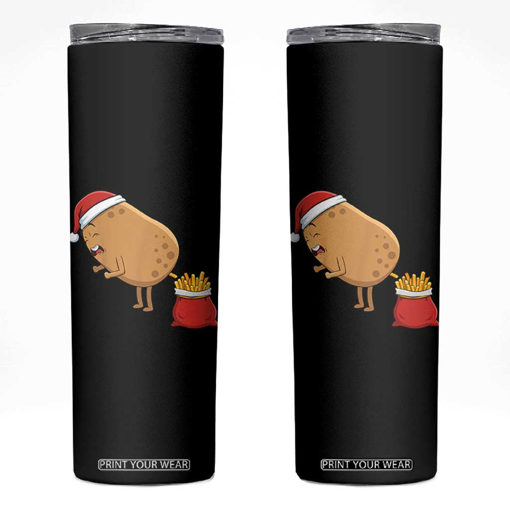 Funny French Fries Christmas Skinny Tumbler Potato Food Eaters TS14 Black Print Your Wear