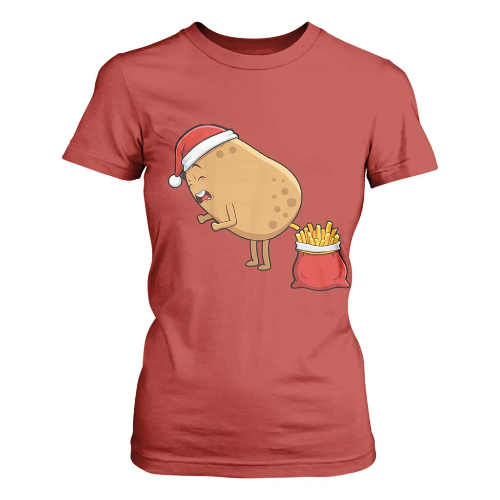 Funny French Fries Christmas T Shirt For Women Potato Food Eaters TS14 Red Print Your Wear
