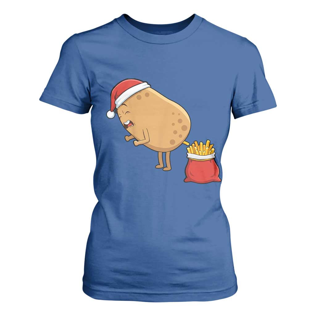 Funny French Fries Christmas T Shirt For Women Potato Food Eaters TS14 Royal Blue Print Your Wear