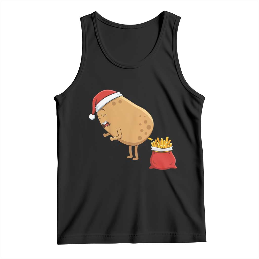 Funny French Fries Christmas Tank Top Potato Food Eaters TS14 Black Print Your Wear