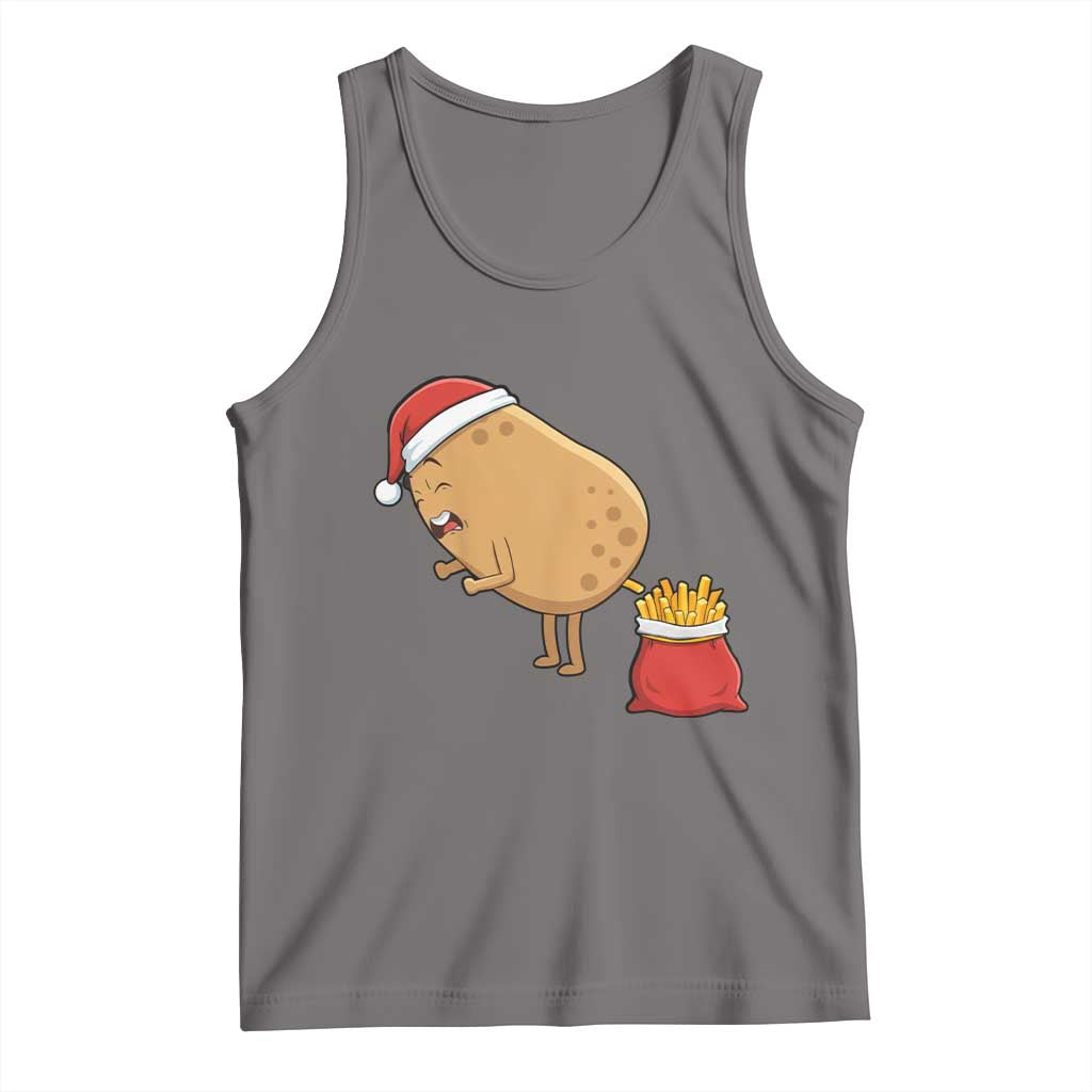 Funny French Fries Christmas Tank Top Potato Food Eaters TS14 Deep Heather Print Your Wear