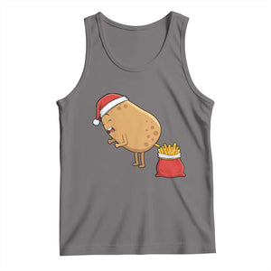 Funny French Fries Christmas Tank Top Potato Food Eaters TS14 Deep Heather Print Your Wear