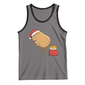 Funny French Fries Christmas Tank Top Potato Food Eaters TS14 Deep Heather Black Print Your Wear